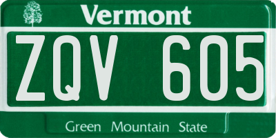 VT license plate ZQV605