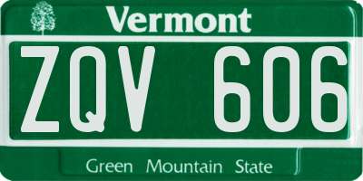 VT license plate ZQV606