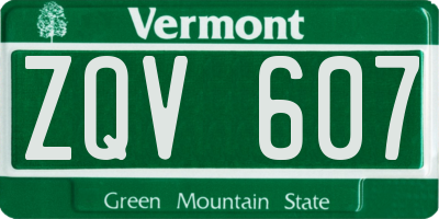 VT license plate ZQV607