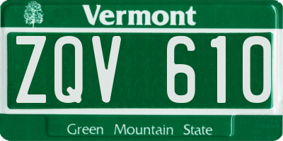 VT license plate ZQV610