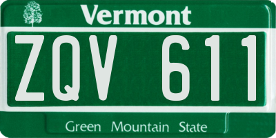 VT license plate ZQV611