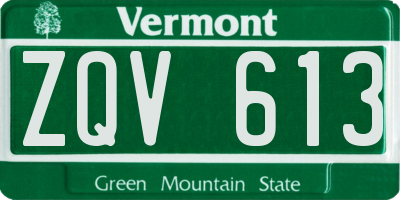 VT license plate ZQV613