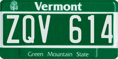 VT license plate ZQV614