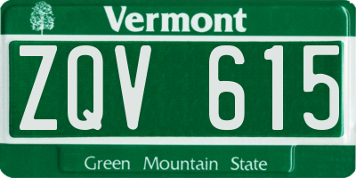 VT license plate ZQV615