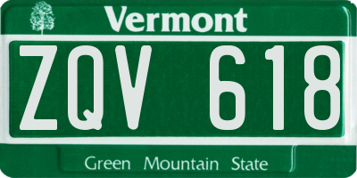 VT license plate ZQV618