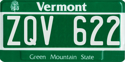 VT license plate ZQV622