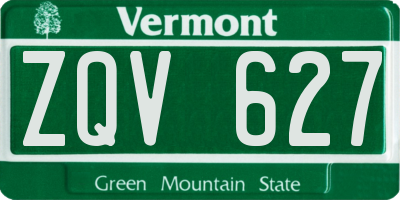 VT license plate ZQV627