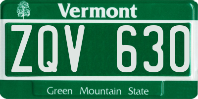 VT license plate ZQV630