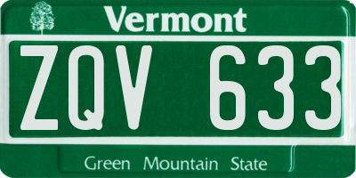 VT license plate ZQV633
