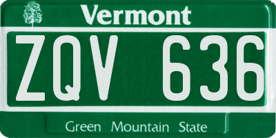 VT license plate ZQV636