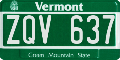 VT license plate ZQV637