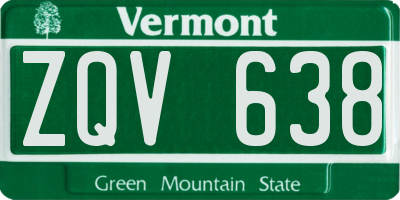 VT license plate ZQV638