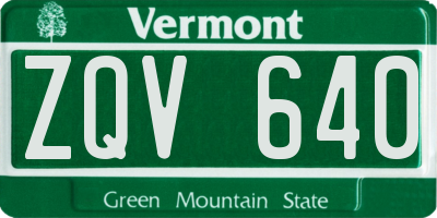 VT license plate ZQV640