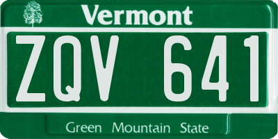 VT license plate ZQV641