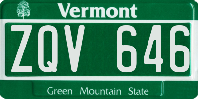 VT license plate ZQV646