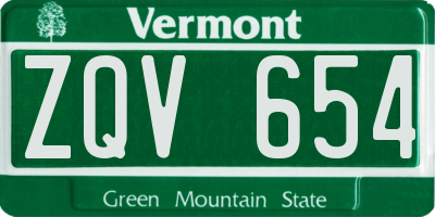 VT license plate ZQV654