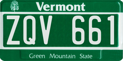 VT license plate ZQV661