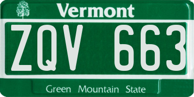 VT license plate ZQV663