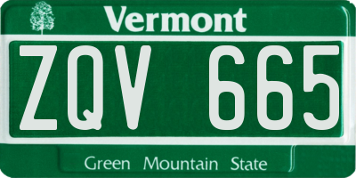 VT license plate ZQV665