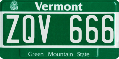 VT license plate ZQV666