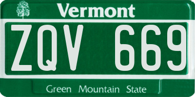 VT license plate ZQV669