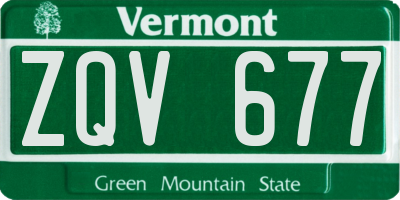 VT license plate ZQV677