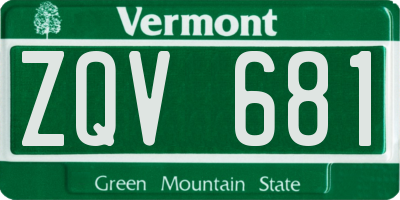 VT license plate ZQV681