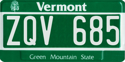 VT license plate ZQV685