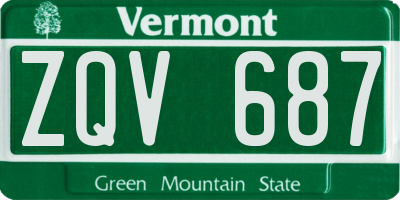 VT license plate ZQV687