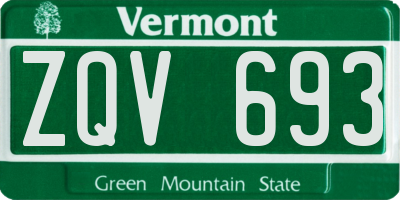 VT license plate ZQV693