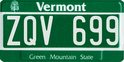 VT license plate ZQV699