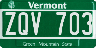 VT license plate ZQV703