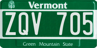 VT license plate ZQV705
