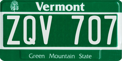 VT license plate ZQV707