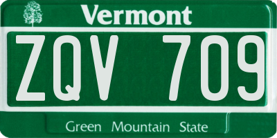 VT license plate ZQV709