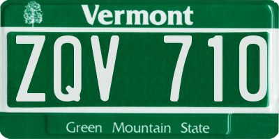 VT license plate ZQV710