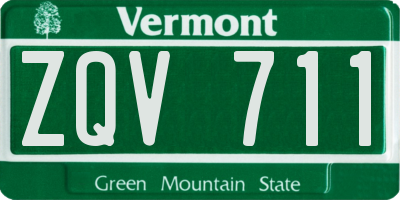 VT license plate ZQV711