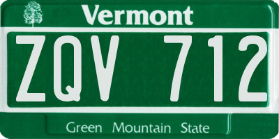 VT license plate ZQV712