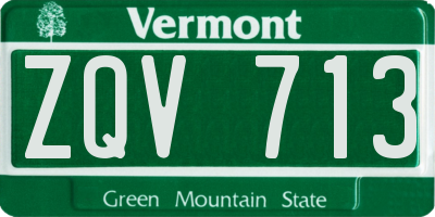 VT license plate ZQV713