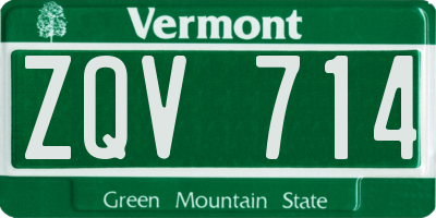 VT license plate ZQV714