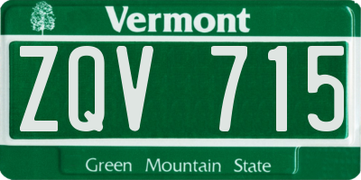 VT license plate ZQV715