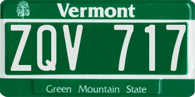 VT license plate ZQV717