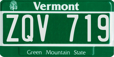 VT license plate ZQV719