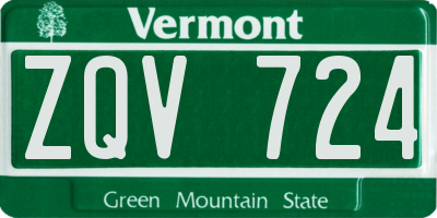 VT license plate ZQV724