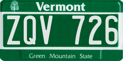 VT license plate ZQV726