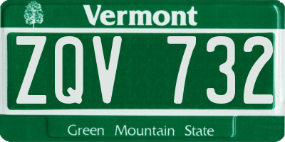 VT license plate ZQV732