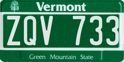 VT license plate ZQV733