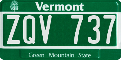 VT license plate ZQV737