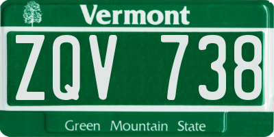 VT license plate ZQV738