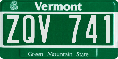 VT license plate ZQV741